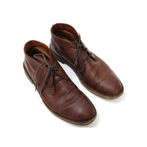 Frye Boots Men's 8.5 Brown Leather Chukka Ankle Boots Lace Up 3487952